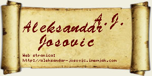 Aleksandar Josović vizit kartica